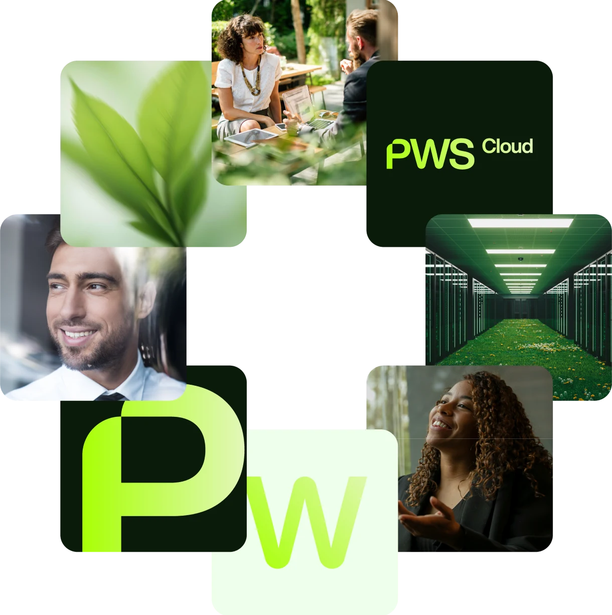 Composição visual sobre conexão e nuvem PWS Cloud